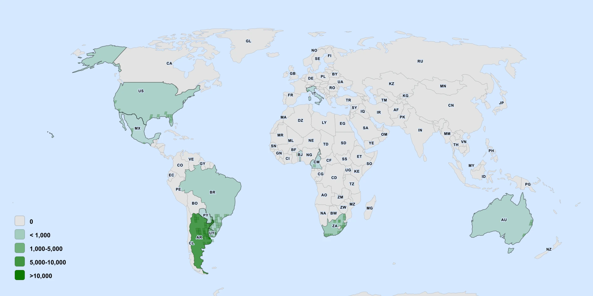 Distribution map for Graham's Manihot (Manihot grahamii)