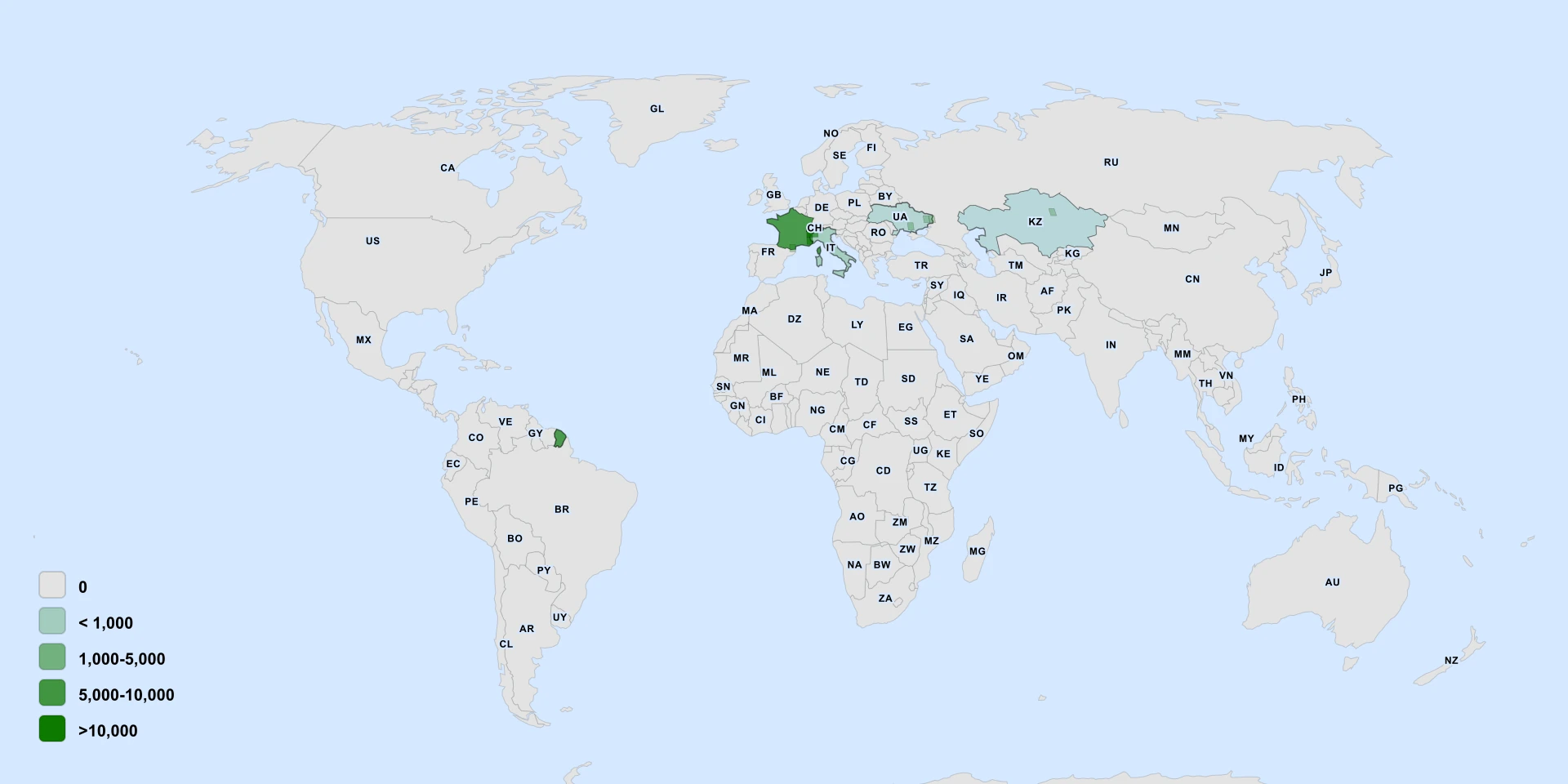 Distribution map for Alpine Alyssum (Odontarrhena alpestris)
